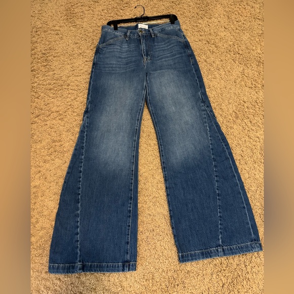 Frame Denim Blue Baggy Palazzo Wide-Leg Jeans - Picture 1 of 6